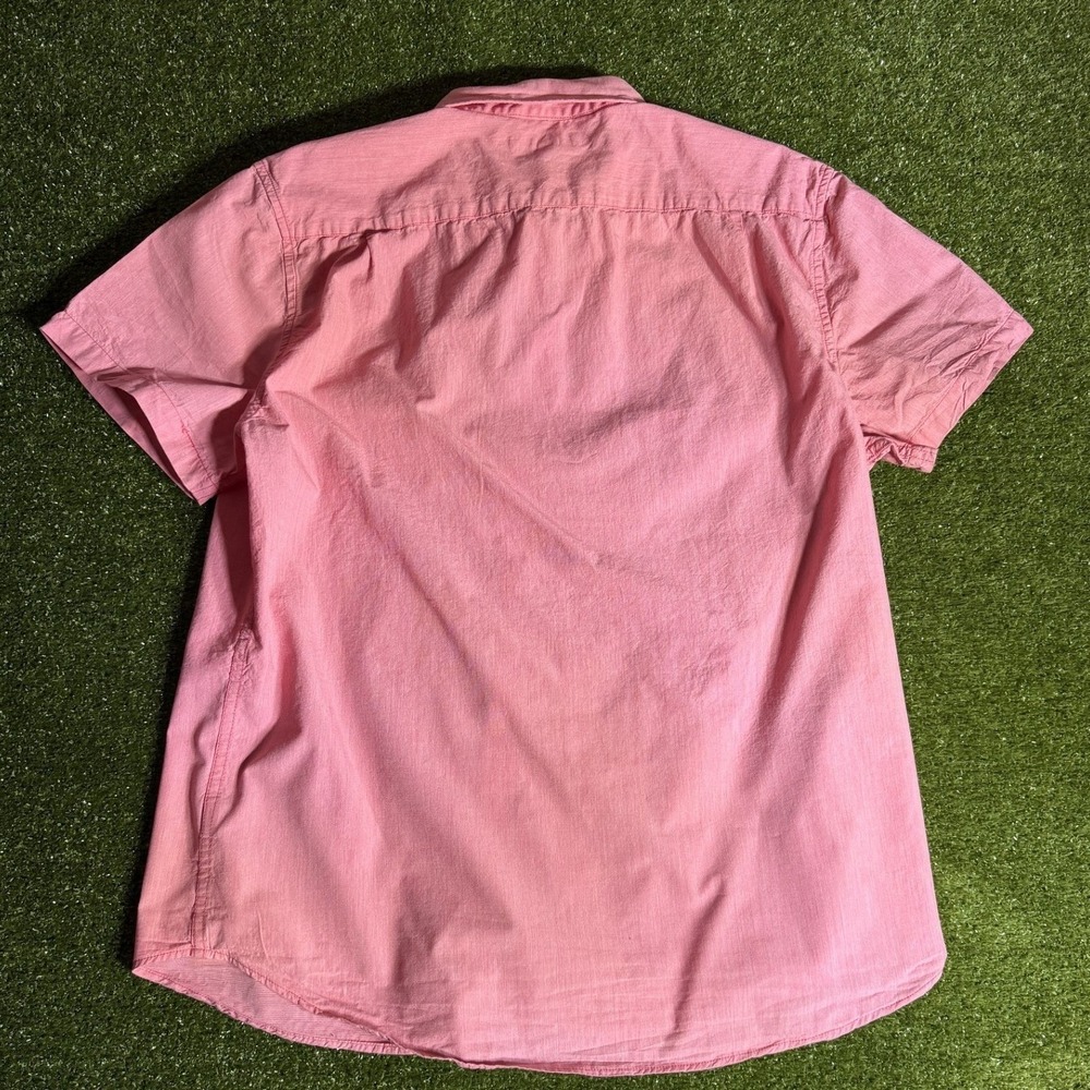 Aeropostale Mens XL Pink Short Sleeve Button Down Shirt Cotton Casual Pocket XL - Picture 6 of 6